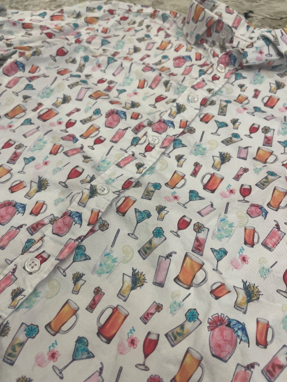 Robert Graham Men's Cotton Cocktail Graphic Print Shirt L Tailored Fit Cuff - Picture 3 of 9